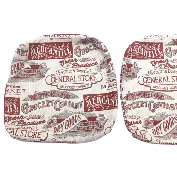 VTG Mid-Century Throw Pillow Covers PAIR Set Heavy Upholstery Fabric Storefronts - Picture 3 of 4